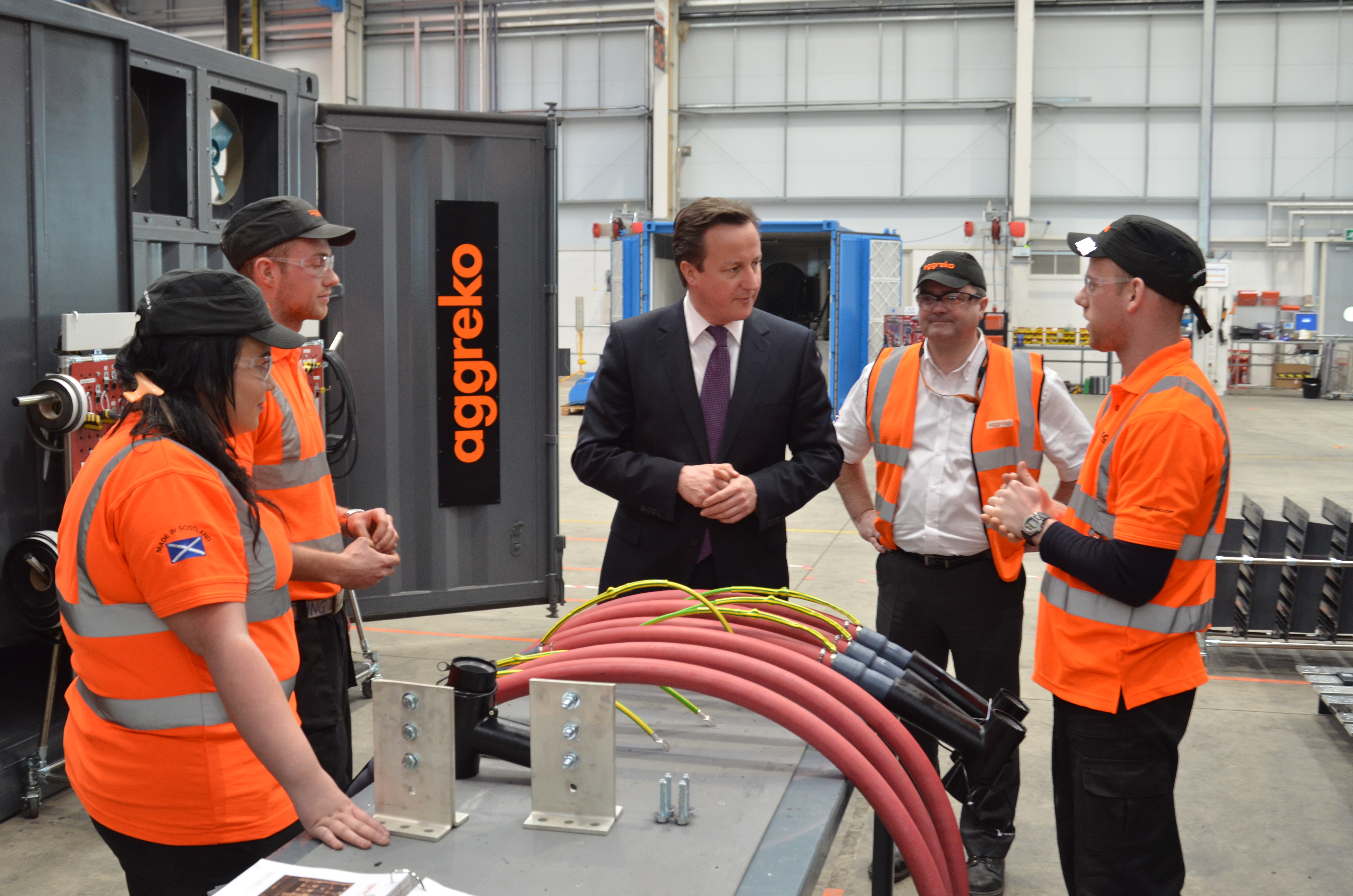 Prime Minister endorses jobs and production by Aggreko's £22m Scottish plant Refrigeration and