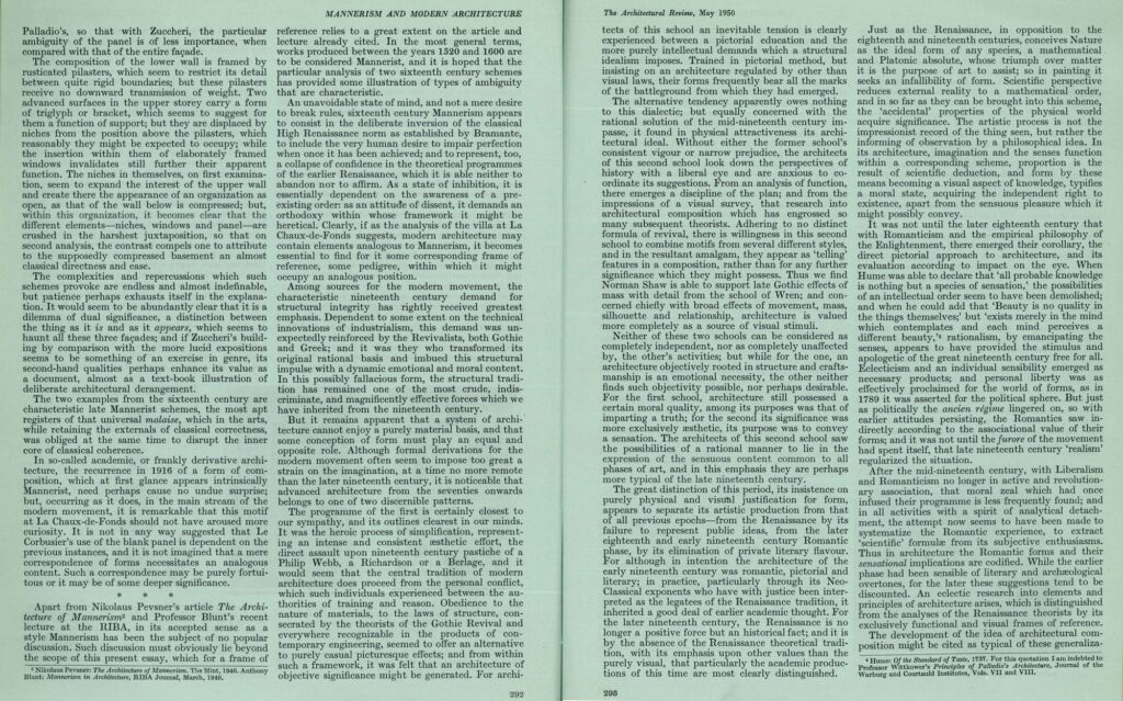 Mannerism And Modern Architecture Architectural Review