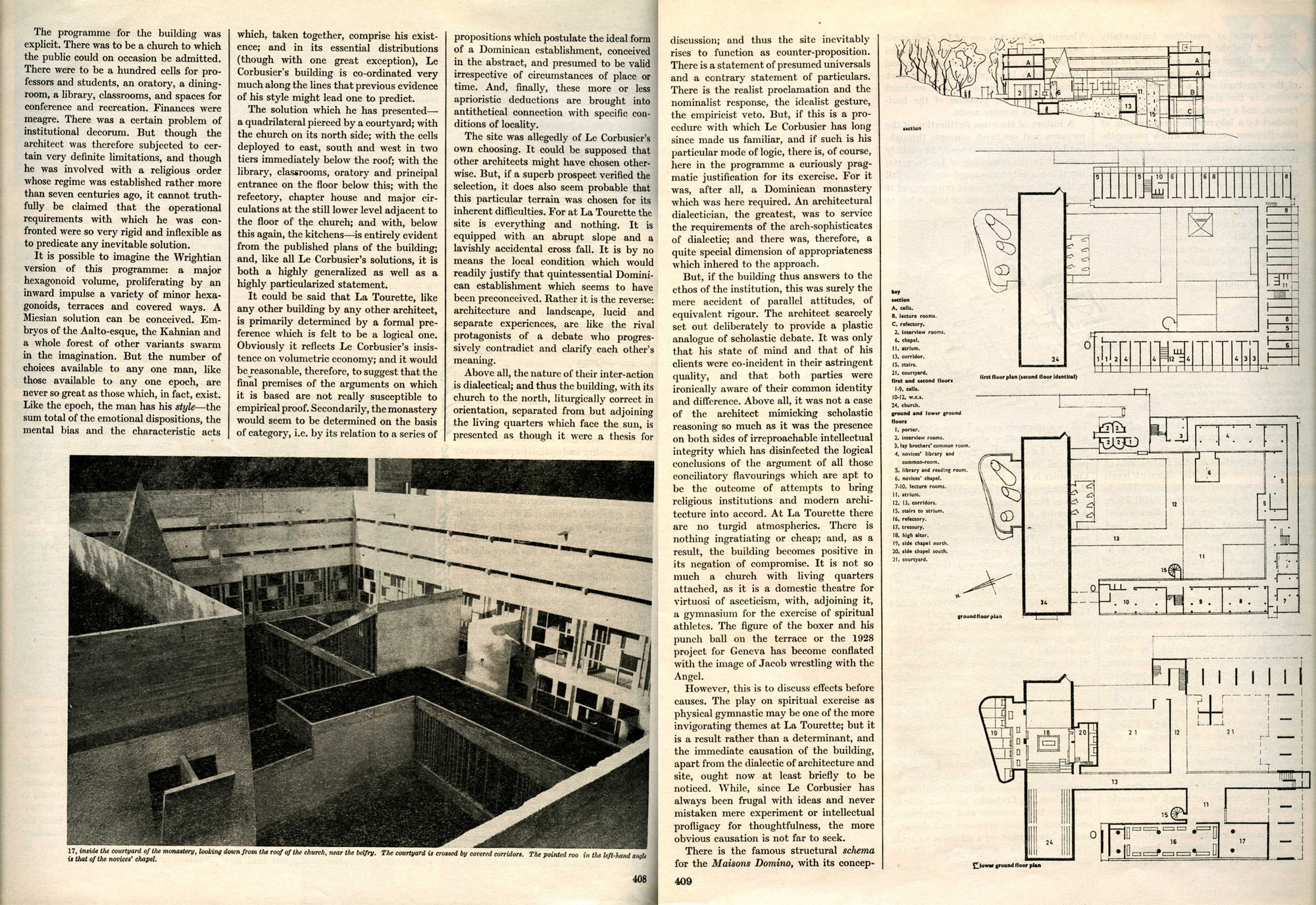 洋書 la Tourette et Le Corbusier Couvent Sainte-Marie de le Tourette, Le Corbusier, 1959