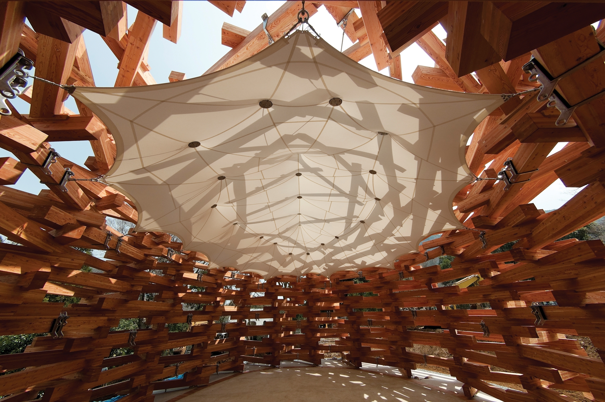 Forest of Net Pavilion by Twzuka Architects, Hakone Open-air