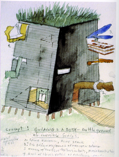 Holl’s key concept sketch abstracts episodes and motifs from Hamsun’s texts