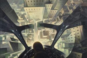 Crali incuneandosi nell'abitato in tuffo sulla città