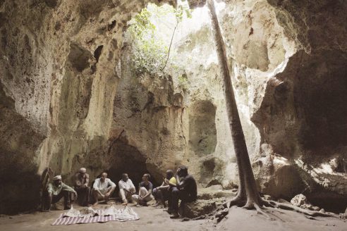 A meeting in the Shimoni caves organised by Cave Bureau