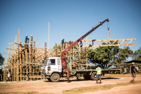 Construction of the Community Hall in Naidi