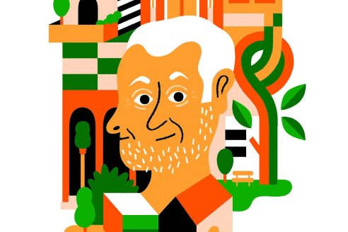 Michael Sorkin 1948-2020 illustration by Ilse Weisfelt