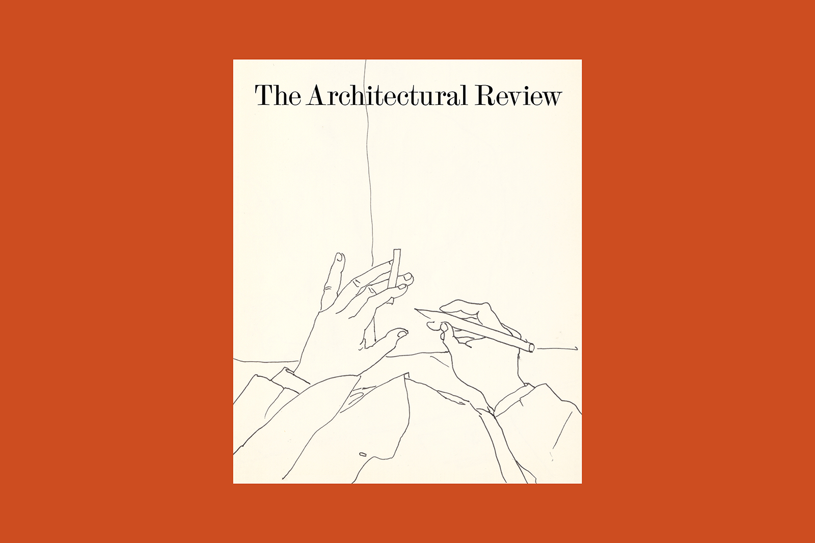 The cover of The Architectural Review issue 1506: "Beginnings + AR Emerging", November 2023, on an orange background
