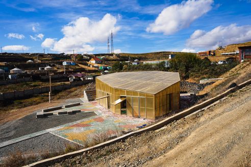 The Ger Innovation Hub was designed by the Hong Kong-based architecture research group Rural Urban Framework (RUF) with the Mongolian non-profit GerHub