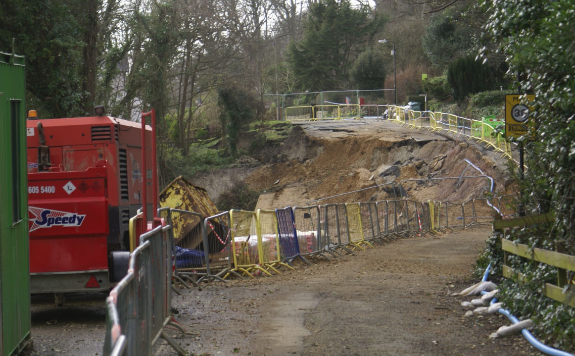 Repairs to landslidehit Isle of Wight road gain local support Ground