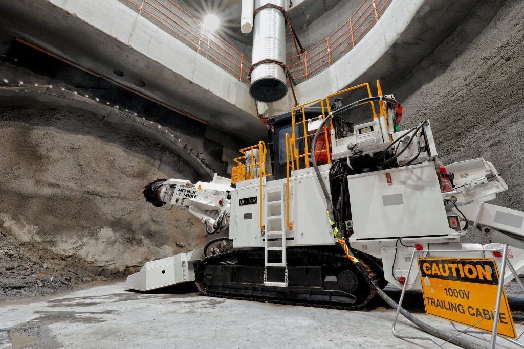 Roadheader delivery signals start on State Library Station cavern in ...