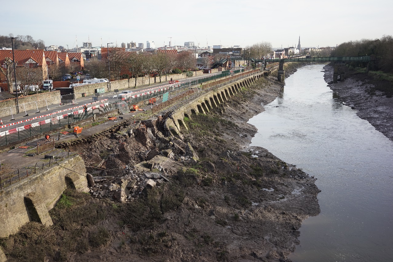 Further £2.5M approved for Bristol collapsed river wall scheme Ground