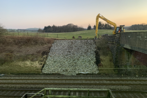 Weather resillience slope regrade near Lockerbie