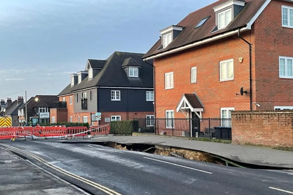 Godstone road affected by ground collapse to open end of July