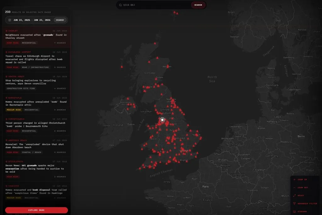Real-time UXO incident platform aims to improve site risk assessment | Ground Engineering