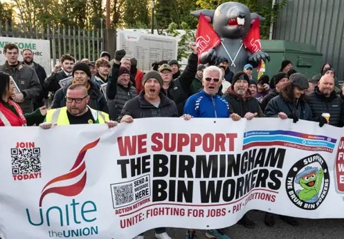 Unite union reviewing Labour Party support over Birmingham waste strikes