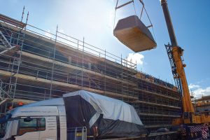 Generic site Pickstock York scaffolding crane lift