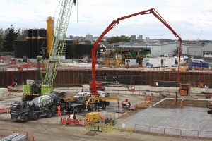 Crane on building site