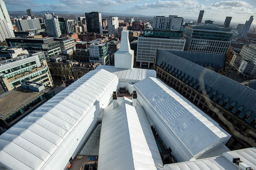 Hive of activity Scaffolding Manchester Town Hall Construction News