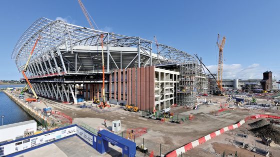 Work restarts on tragedy-hit Everton stadium project