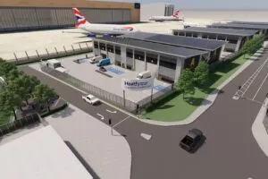CGI of McLaren Heathrow warehouse scheme