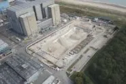 Overhead shot of Sizewell A reusable aggregate pile