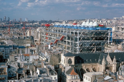 Aerial view of the Pompidou Centre