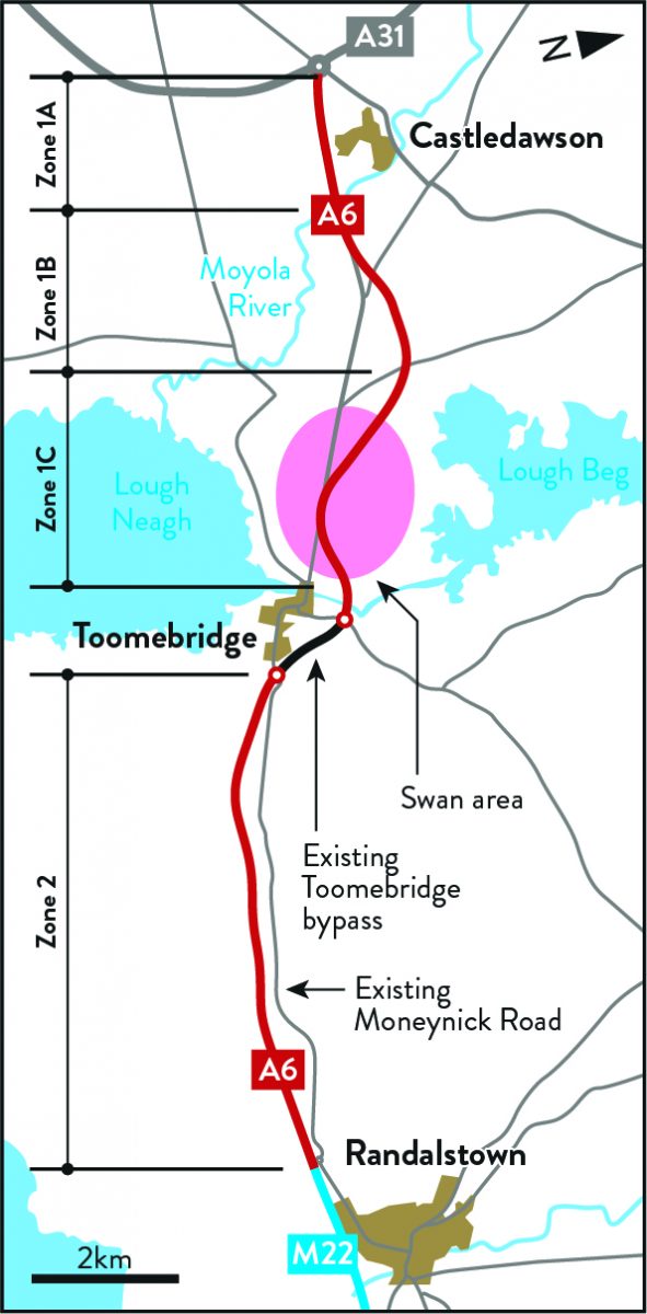 A6 Upgrade, Northern Ireland | Road widening around a swan habitat ...