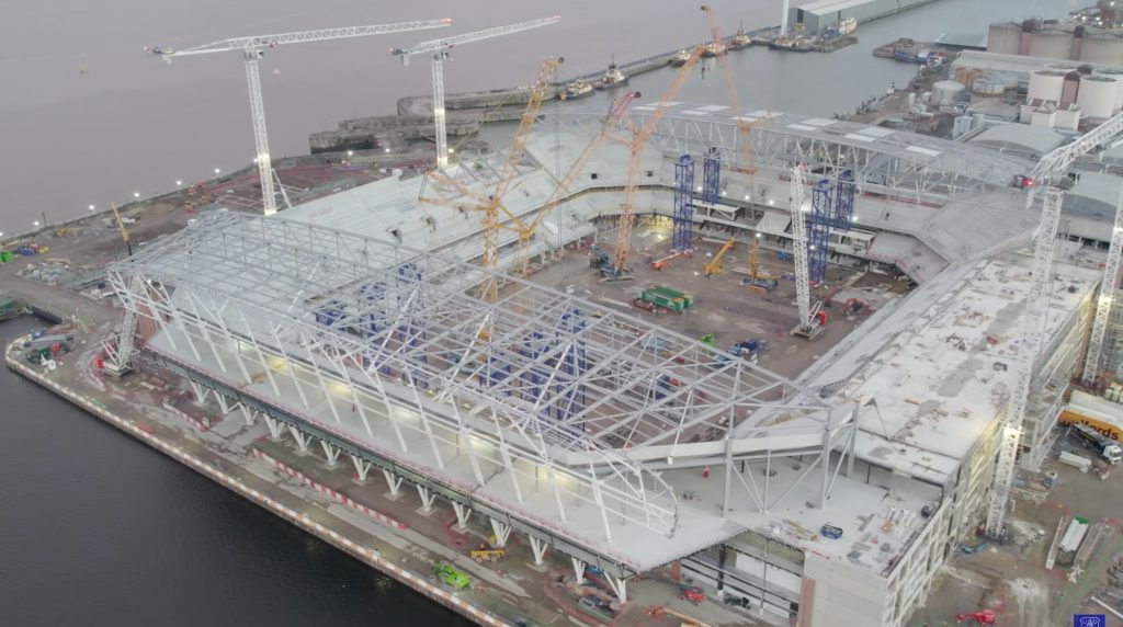 Primary concrete build completed on new Everton Stadium New Civil