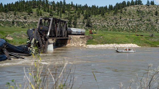 Bridge Collapsed Rails Scour from high river flows may have triggered Montana rail bridge ...