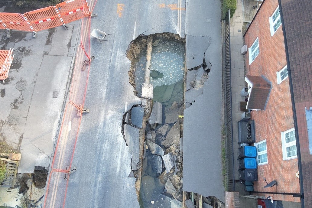 Godstone sinkhole likely due to burst water main flushing out